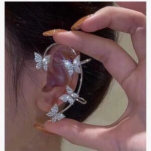 Elegant Silver Butterfly Ear Cuff